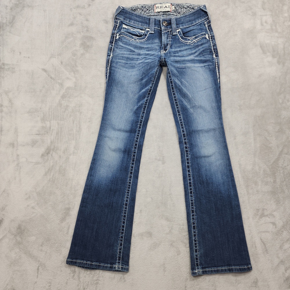 Ariat Jeans Womens 26S SHORT Blue R.E.A.L. Mid Rise Entwined Bootcut Stretch
